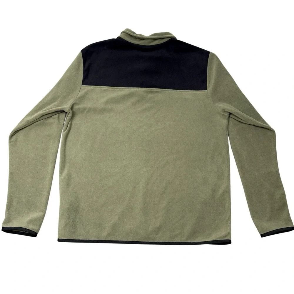 The North Face TKA Glacier Snap Neck Pullover Fleece Men Large Taupe Green Black